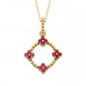 W50- Ruby Quatrefoil Pendant