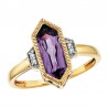 W54-Amethyst Hexagon Ring .02tdw