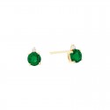 W55-Created Emerald Earrings .02td