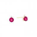 W57-Created Ruby Earrings .02tdw