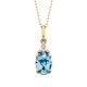 V023-Blue Topaz Oval Pendant .02tdw