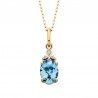 V23-Blue Topaz Oval Pendant .02tdw