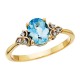 V024- Blue Topaz Oval Ring .03tdw