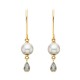V026- Pearl Teardrop Earrings .03tdw