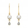 V26- Pearl Teardrop Earrings .03tdw