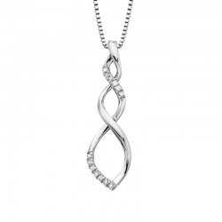 W067- SS Diamond Spiral Pendant