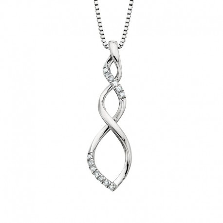 W067- SS Diamond Spiral Pendant