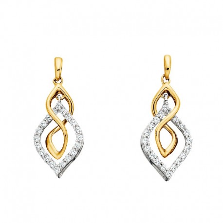 W010- Diamond Twist Earrings .20tw