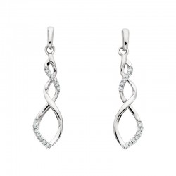 W068- SS Diamond Spiral Earrings