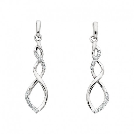 W068- SS Diamond Spiral Earrings