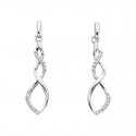 W68- SS Diamond Spiral Earrings