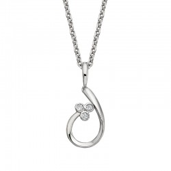 W071- Diamond Trefoil Pendant .05TW