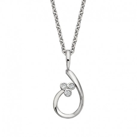 W071- Diamond Trefoil Pendant .05TW