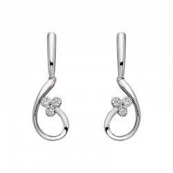 W072- Diamond Trefoil Earrings .06TW
