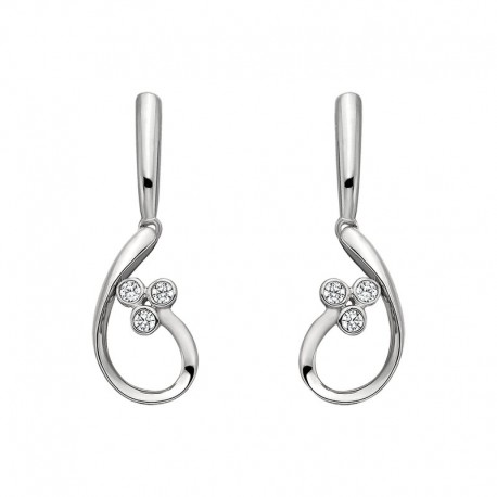 W072- Diamond Trefoil Earrings .06TW