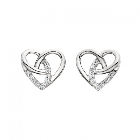 U181-Diamond Heart Earrings .11tw