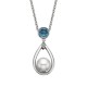 W073- Blue Topaz and Pearl Drop Pend