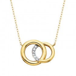 U176-Vermeil Interlocking Circle Necklace