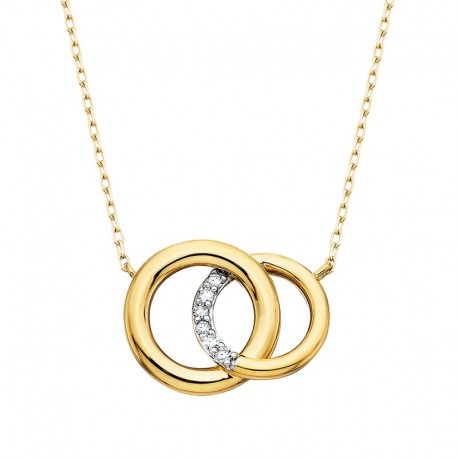 U176-Vermeil Interlocking Circle Necklace