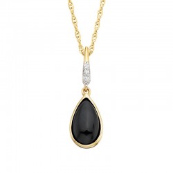 W075-Onyx Vermeil Pendant .02tdw