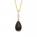 W75-Onyx Vermeil Pendant .02tdw