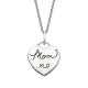 V054-Silver Heart Mom XO Pendant