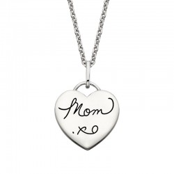 V054-Silver Heart Mom XO Pendant