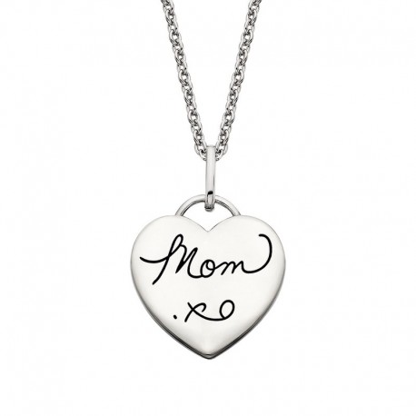V054-Silver Heart Mom XO Pendant