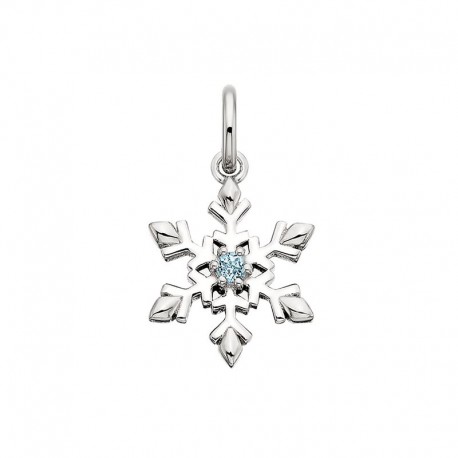 K145- Blue Topaz Snowflake Charm