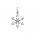 K145- Blue Topaz Snowflake Charm