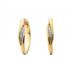W079-White Sapphire Vermeil Hoop Ea