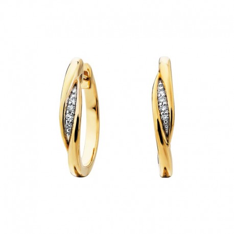 W079-White Sapphire Vermeil Hoop Ea