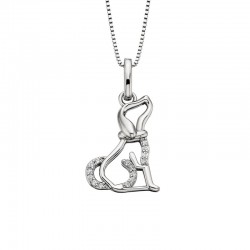 U091- White Topaz Dog Pendant