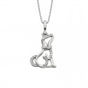 U91- White Topaz Dog Pendant