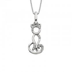 U092-White Topaz Cat Pendant