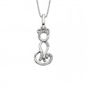 U92-White Topaz Cat Pendant