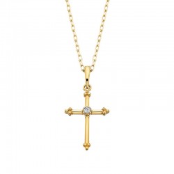 V39-Beaded Cross Pendant .01tw