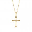 V39-Beaded Cross Pendant .01tw