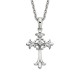 W083- White Topaz Fleur Cross