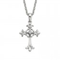 W83- White Topaz Fleur Cross