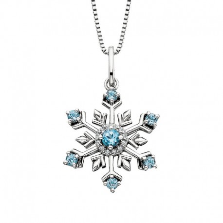 W087-Topaz Snowflake Pendant