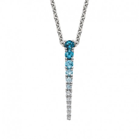W088- Blue Topaz Icicle Pendant