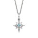 W090-Blue - White Topaz Star Pendan