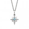 W90-Blue - White Topaz Star Pendant