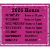 2026 HOURS