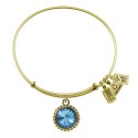 112 December Blue Zircon Birthstone Bracelet