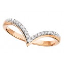 C43 Rose Gold Diamond V Ring