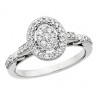 C46 14k White gold Oval Halo Engagement ring