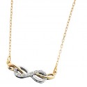 10K Two-Tone Diamond Infinity Necklace .05tw