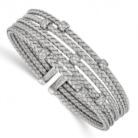 QLF565 Sterling Woven CZ bracelet